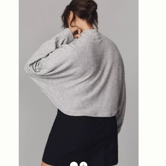 Pilcro Cozy Ribbed Turtleneck Batwing Pullover Light Grey - M - NWT - Picture 7 of 9
